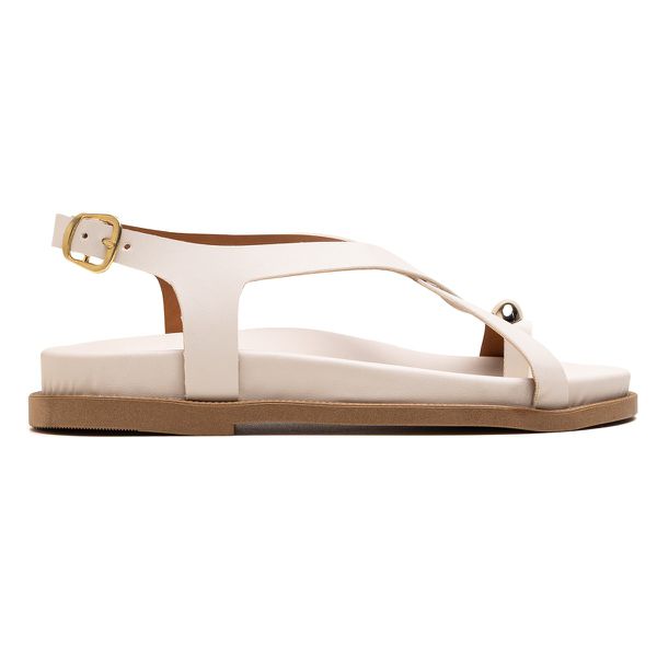 Papete Feminina Napa com Detalhe de Metal Off white Luna
