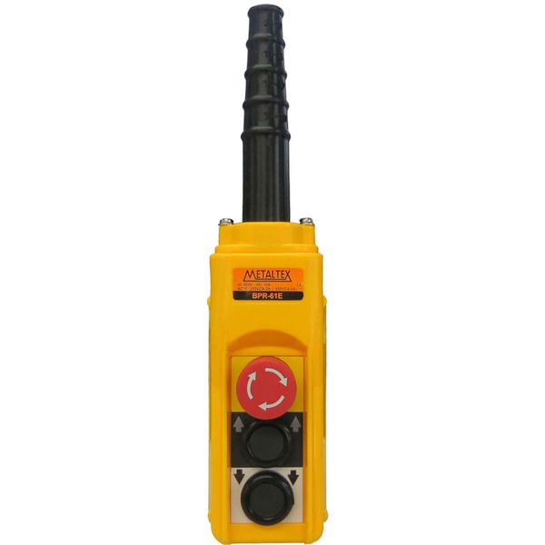 Botoeira para Ponte Rolante 2 Botões C/ Emergência Metaltex BPR-61E