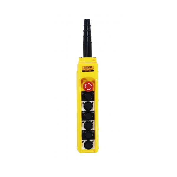 Botoeira para Ponte Rolante Metaltex 6 Botões c/ Emergência BPR-63E