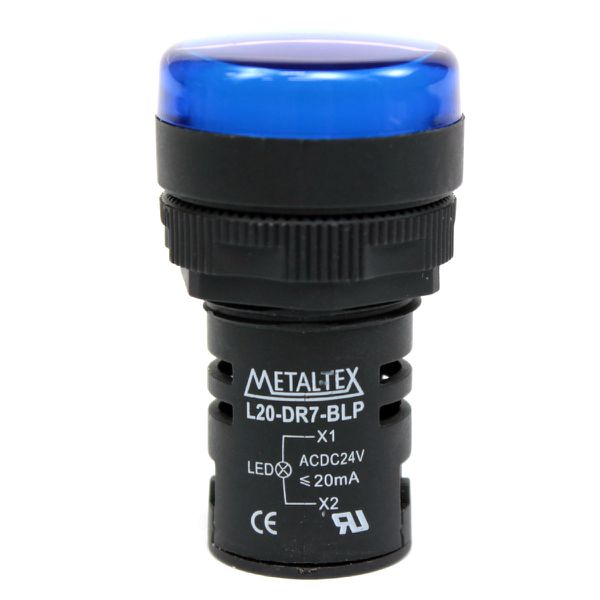 Sinaleiro LED Metaltex 24V Azul L20-DR7-BLP