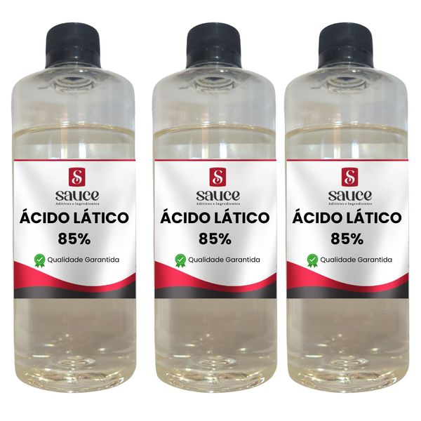 Kit ÁCIDO LÁTICO 85% - 3 frascos - 1 Kg cada