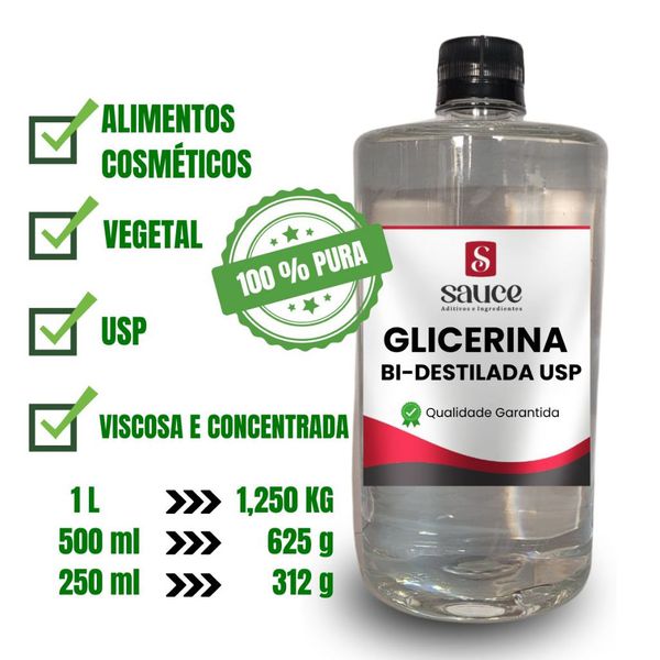 Glicerina Bi-destilada Vegetal - 2 Litros 100% Pura