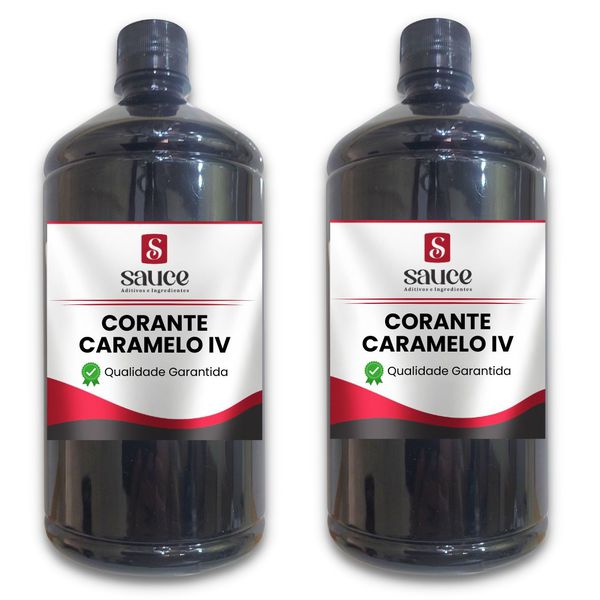 Kit Corante Caramelo Líquido IV - Duplo Poder - 2 frascos - 1 KG cada
