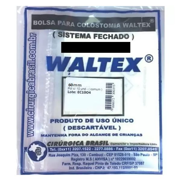 BOLSA COLOSTOMIA WALTEX 60MM 3M PCT C/10
