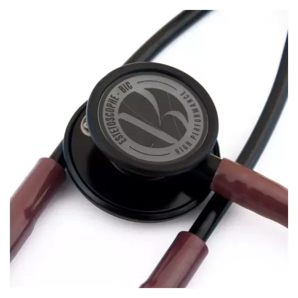 Estetoscópio Inox Duplo Adulto Infantil Preto e Vinho Bic