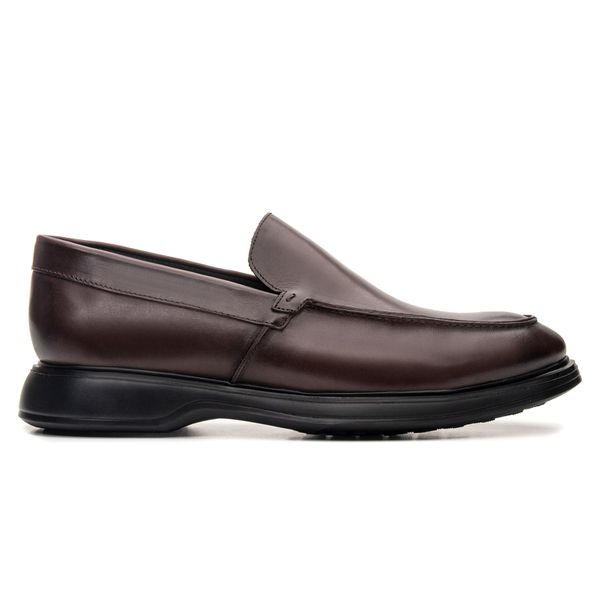 Sapato Masculino Loafer Casual Lyon em Couro Café 