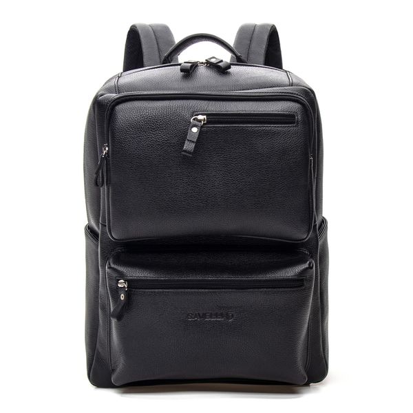 Mochila Em Couro Cabernet Preto Savelli