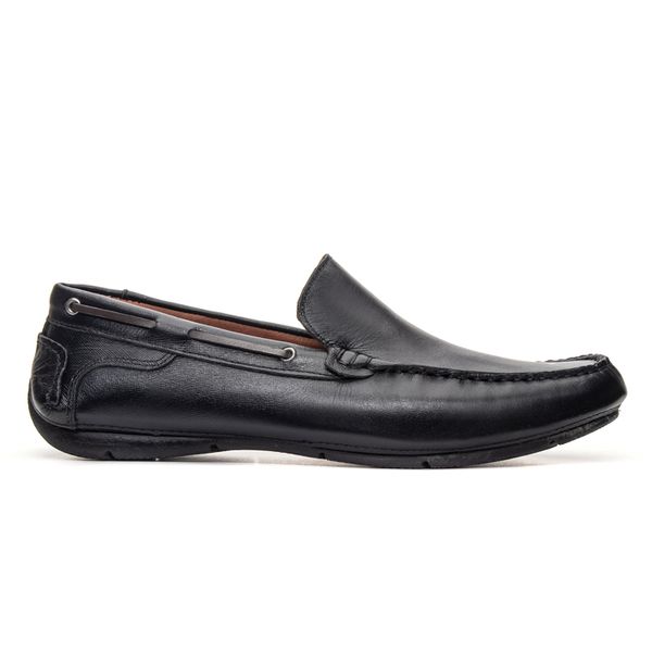 Mocassim Conforto Ocean em Couro Preto Savelli
