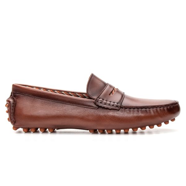 Mocassim Masculino Taurus Em Couro Pinhão Savelli
