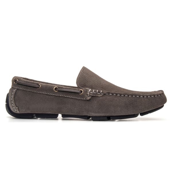 Mocassim Masculino Atlanta Em Couro Cinza Escuro Savelli