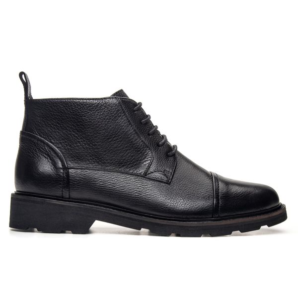 Bota Masculina Kansas em Couro Preto Savelli