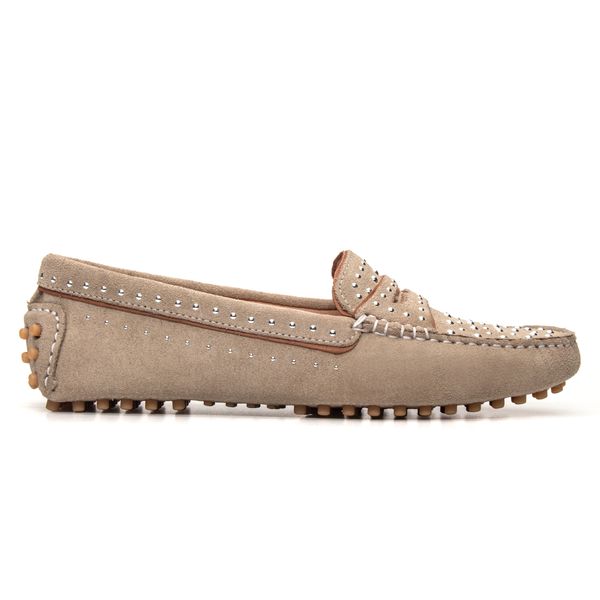 Mocassim Feminino Nice Em Couro Marfin Savelli