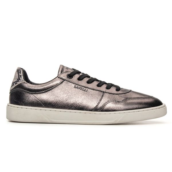Tênis Feminino Soho Em Couro Carbono Savelli