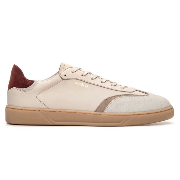 Tênis Masculino Soho Em Couro Off White Savelli