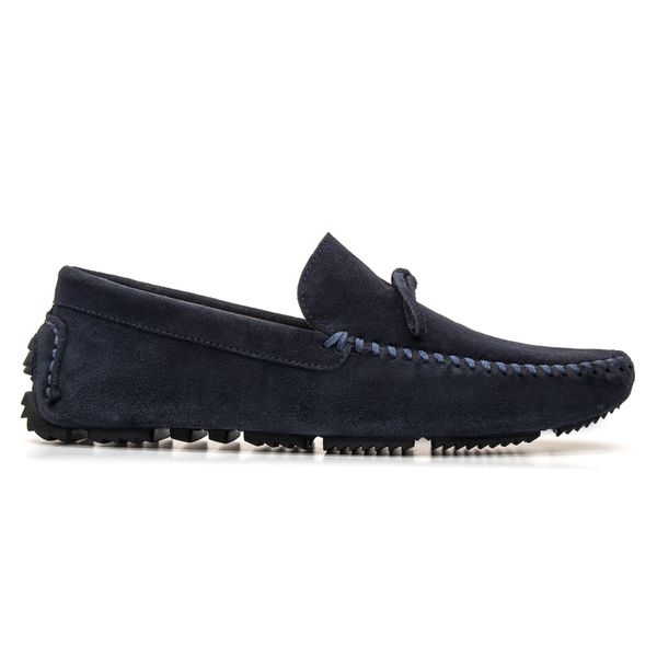 Mocassim Masculino Comfort Moc Em Couro Navy Blue Savelli
