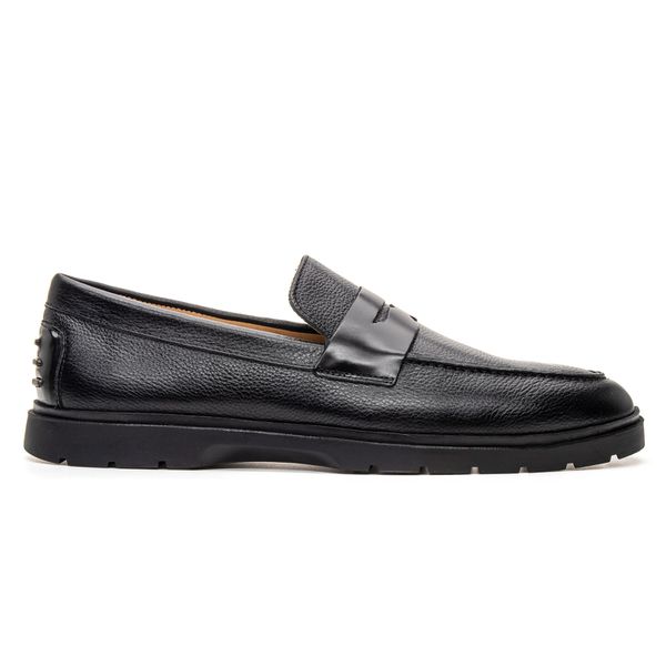 Mocassim Loafer Masculino Veneto em Couro Preto Savelli