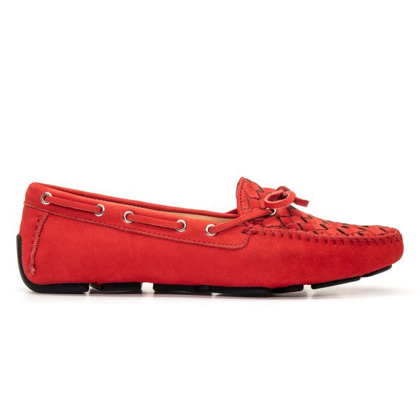 Mocassim Feminino Charlotte Em Couro Vermelho Savelli 