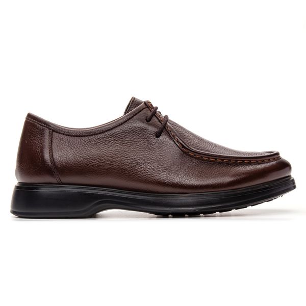 Sapato Masculino Lyon Em Couro Floater Café Savelli