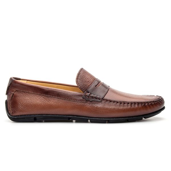Mocassim Masculino Mallorca Em Couro Floater Bronze Savelli