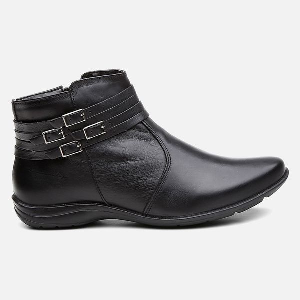 Bota Feminina Flat Chiara Em Couro Preto 