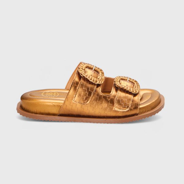 Sandália Papete Feminina Clarisse Confort Bronze