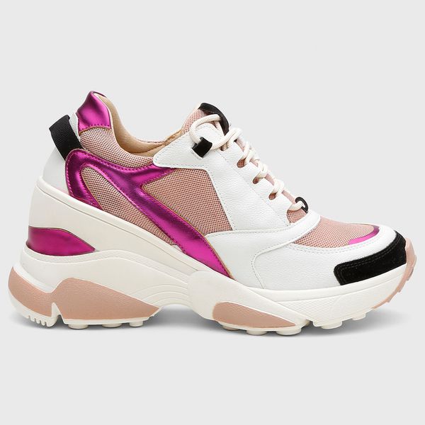 Tênis Feminino Zoe Branco/Pink/Nude 