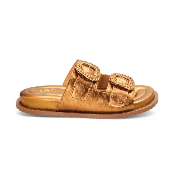 Sandália Papete Feminina Clarisse Confort Bronze