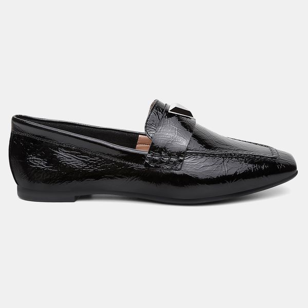 Mocassim Feminino Rita em Couro Preto
