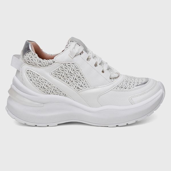 TENIS SNEAKER NINA BRANCO/PRATA