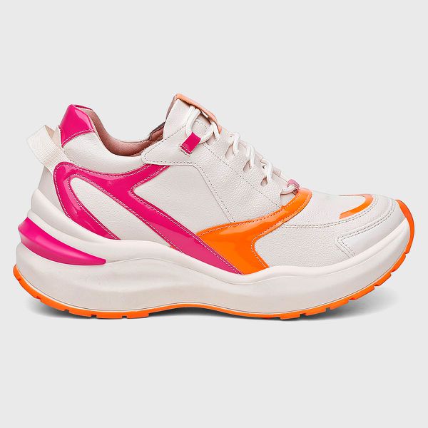 TENIS SNEAKER NINA Branco/Coral/Pink 
