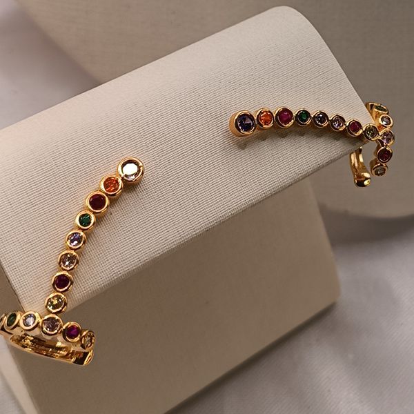 Brinco Earcuff Zircônia Colorido