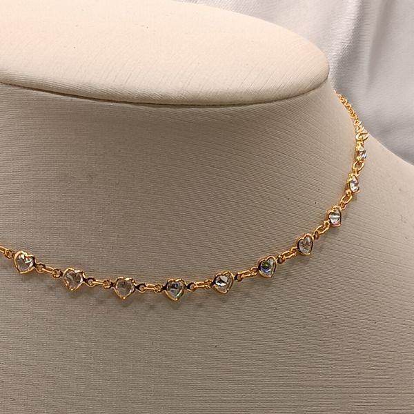 Choker Pedra Coração Cristal