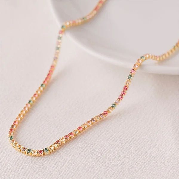 Choker Riviera Zircônia Colorida