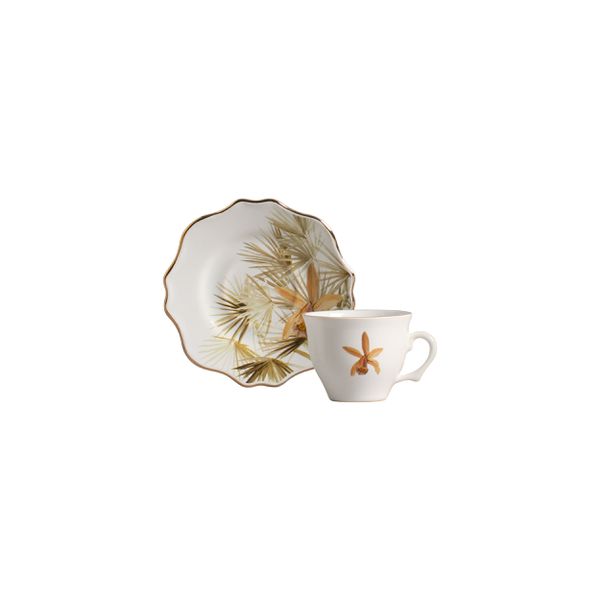 Conjunto 6 Xicaras De Cafe C/ 6 Pires C/ Filete
