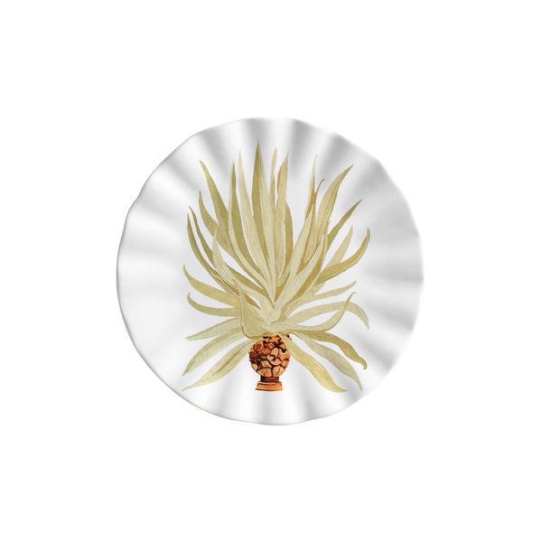 Conjunto 6 Pratos Sobremesa 2 Folhas Agu