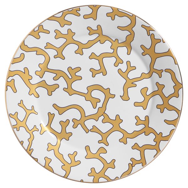 Sousplat Branco C/ Amarelo Coral Blue