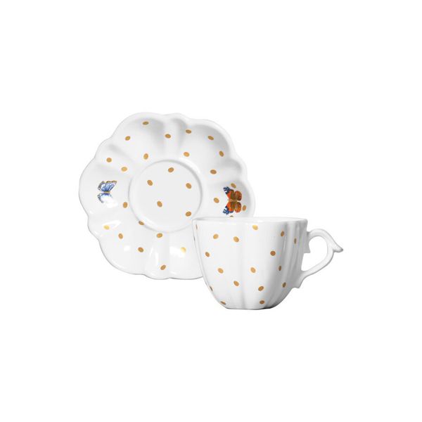 Conjunto 6 Xícaras De Chá Com 6 Pires Champignons Scalla