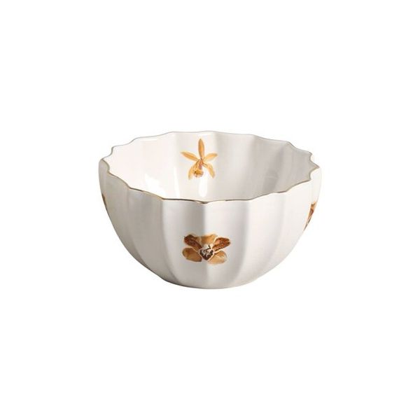 Conjunto 6 Bowls Com Filete Ouro Folhas Scalla