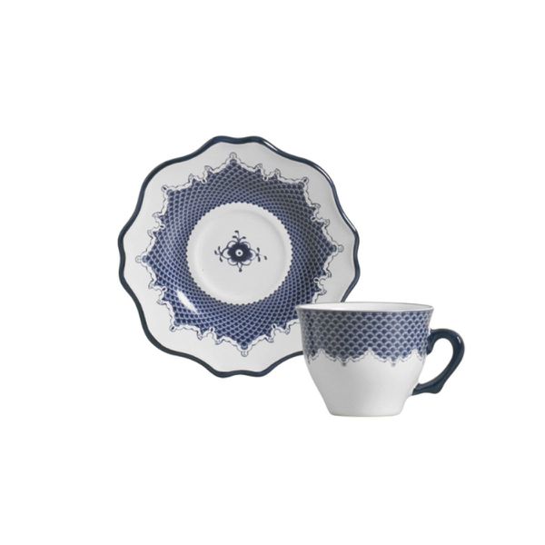 Conjunto 6 Xícaras De Café Com 4 Pires Hamptons Scalla