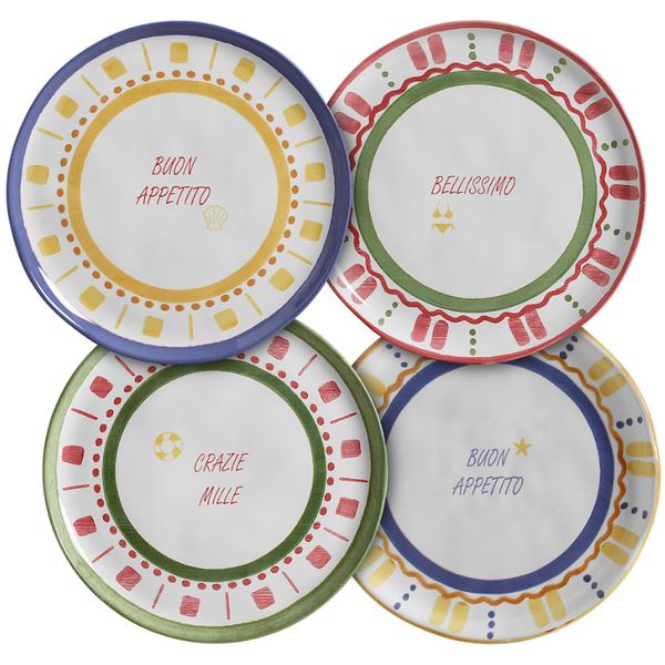 Conjunto 4 Pratos Rasos Ø27cm Summer Cerâmica Scalla