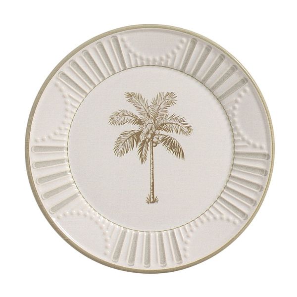 Conjunto 6 Prato Raso 28cm Vintage Palms Cerâmica Scalla