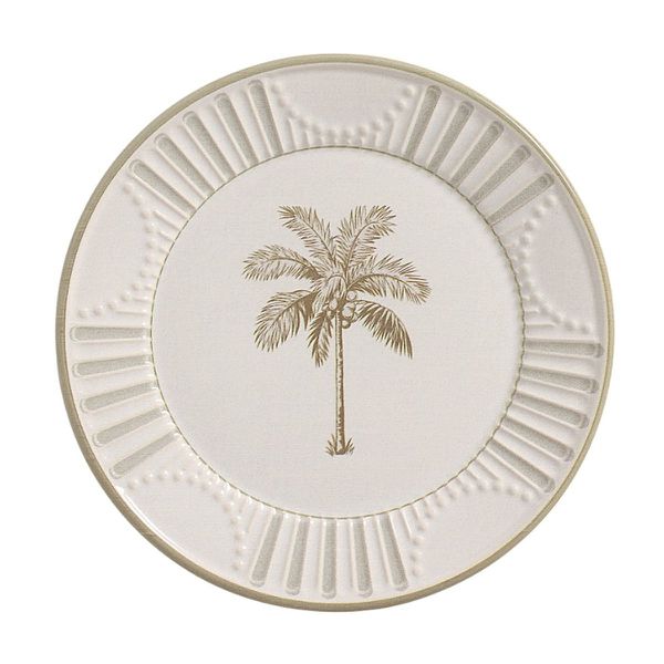 Conjunto 6 Prato Raso 28cm Vintage Palms Cerâmica Scalla