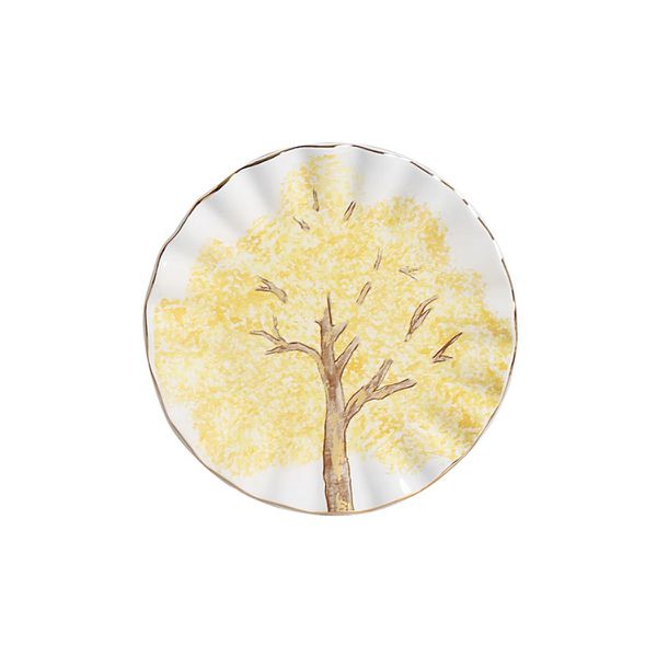 Conjunto 6 Prato Sobremesa Filete Ouro Ipê Amarelo Scalla