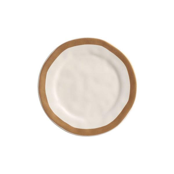 Conjunto 6 Prato Sobremesa 20cm Bege Filete Amassada Scalla