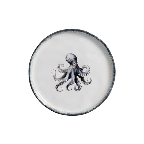 Conjunto 6 Prato Sobremesa Polvo Atlântica Cerâmica Scalla