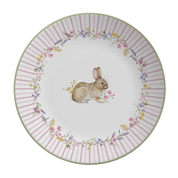 Conjunto 6 Pratos Rasos Ø28cm Páscoa Campo e Flores