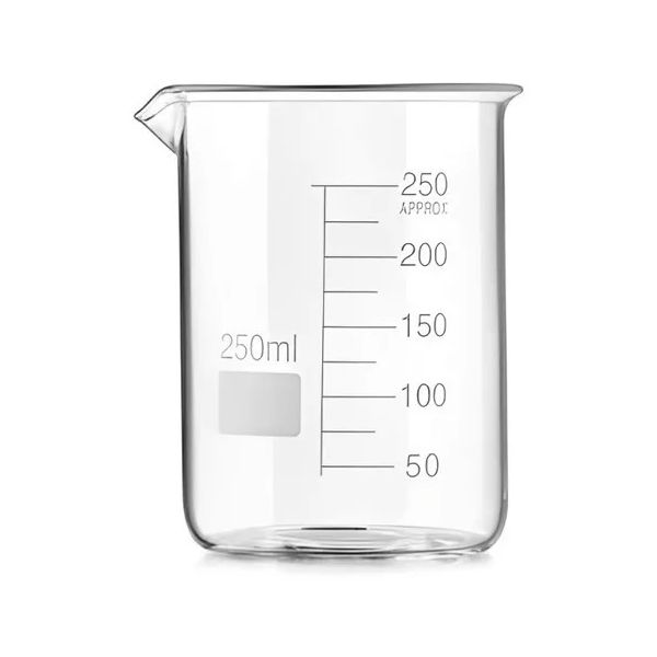 BEQUER VIDRO BOROSSILICATO 250ML FORMA BAIXA GRADUADO