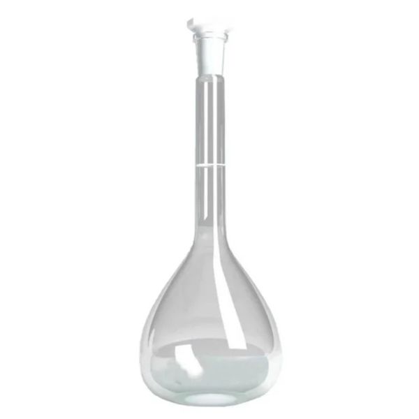 BALÃO VOLUMÉTRICO VIDRO BOROSSILICATO 100ML COM ROLHA POLIETILENO