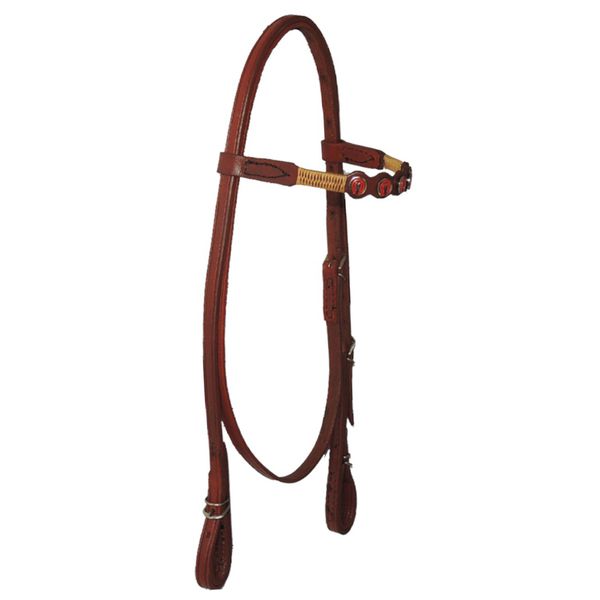 CABEÇADA MANGALARGA LB 5 APLIQUES MARROM