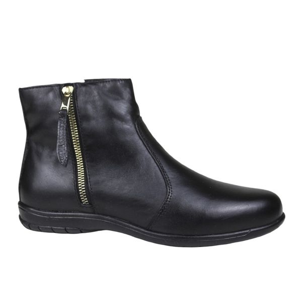 Bota Feminina Cano Curto de Couro Gottí 1401 Rasteira Preto 